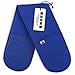 Big Red House Guanti da forno doppi, guanti in cotone e silicone rivestiti in spugna con passante per appenderli, grande guanto da cucina resistente al calore fino a 250°C, blu reale