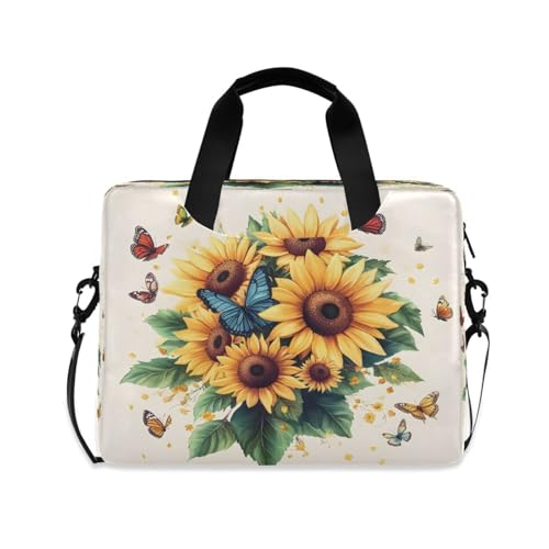 Maletín para laptop ALAZA diseño girasol y mariposa miniatura 1