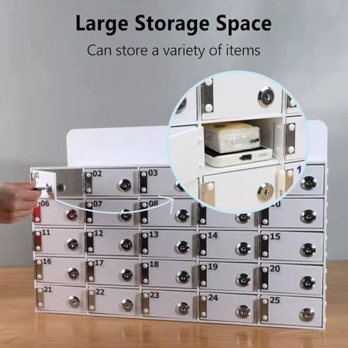 Supporto da parete per telefono con 20 slot in acrilico sicuro per ufficio, classe, palestra, supporto compatto per dispositivi mobili con 6 slot aggiuntivi