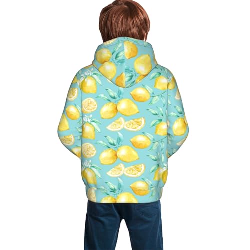 Yellow Lemon Kid Hoodies Boys Sweatshirts Girls Pullover with Pocket4