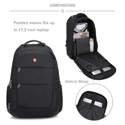 OIWAS Travel Rolling Backpack with Wheels, 17.3 inch Wheeled Laptop Backpack with Wheels for Adults, Carry on Luggage Business Roller Computer Bag Work Trolley Suitcase 36L Men Women Black3