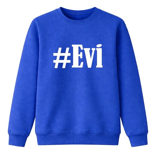 Sweat-shirt femme homme enfant imprimé bleu vêtements décontractés #Evi