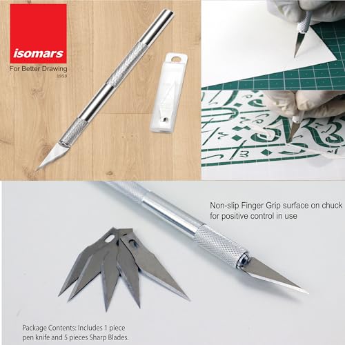Image of Isomars Paper Cutter - with Extra Blades & Hand Held Design with Metal Body (Paper Cutter)