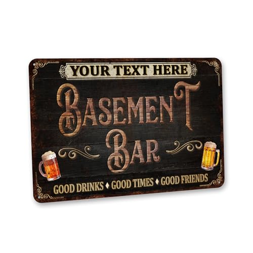 Custom Basement Bar Sign - Personalized Home Bar Wall Art