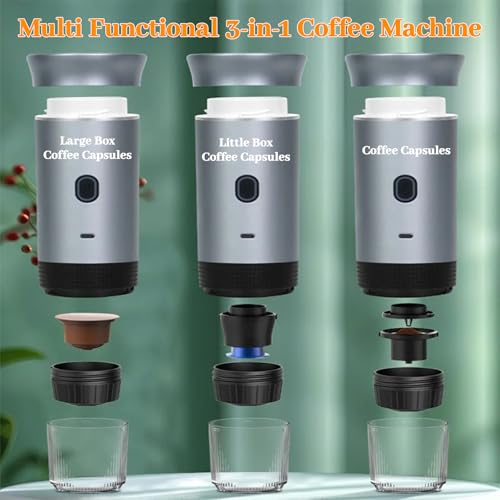 Image of Portable Coffee Maker Espresso Machine for Camping Travel Nano Home Office Gym Car Coffee Maker, Self Heating & USB-C Rechargable
