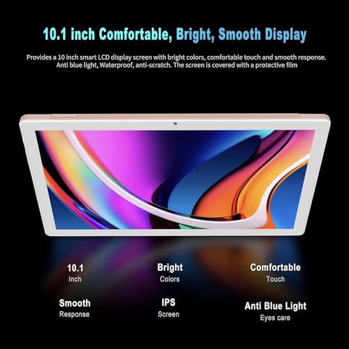 Image of JUSYEA Tablet Android Tablets 10 inch, 128GB ROM Octa-Core (2TB TF) | WiFi 5G | FHD | BT5.0 | GPS | 8000mAh | 8+5MP | Metal Body, Tablet with Keyboard, Mouse-Gold
