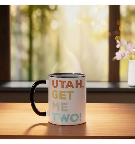 Taza de cerámica diseño retro 11 onzas negro/blanco miniatura 3