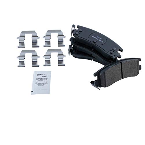 Image of TRQ Rear Brake Pad and Rotor Set Semi Metallic Coated Vented Rotors Compatible with 2003-2004 Cadillac Seville