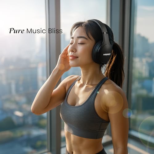 Image of Beatz NB01 on - Ear Wireless Bluetooth Headphones with Bluetooth 5.4, 25H Playtime, Surround Stereo Sound, Compact and Lightweight for Music, Design for Travel and Work, (Black)