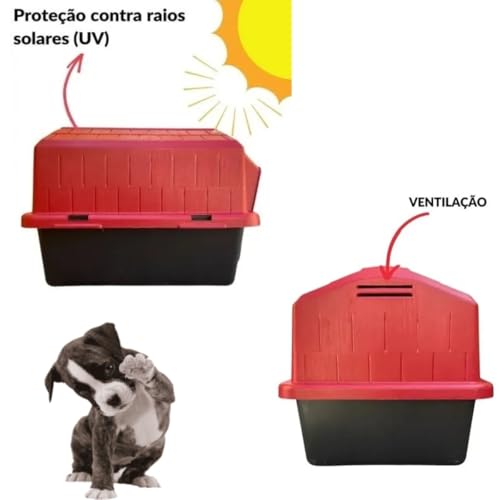 Genérico, Casa Casinha Cachorro Gato Pet N2 Plástico Vermelho Alvorada