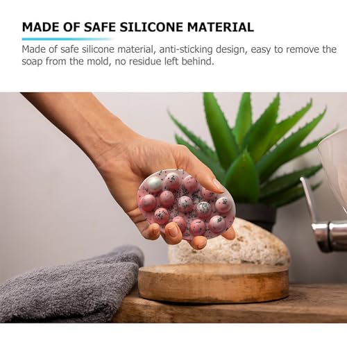 Image of MoldBerry 4-Cavity Silicone Massage Bar Soap Mold | Non-Stick Oval Soap Making Tray with Massage Nodes | Flexible, Heat-Resistant DIY Soap Mould for Hair, Body & Bath Bars (Pack of 1)