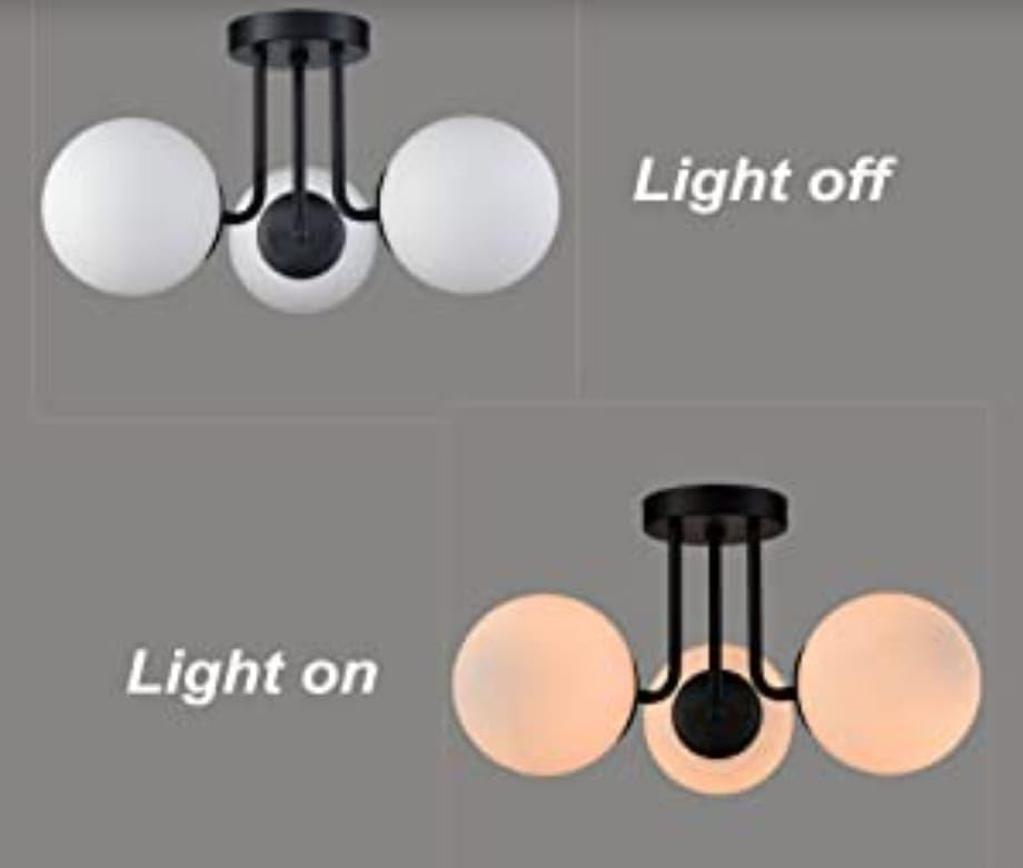 Image of Avior Low Height Ceiling Lamp, Chandelier for Living Room, Restaurant Lamps and Hotels (Golden) (Black with Doom)