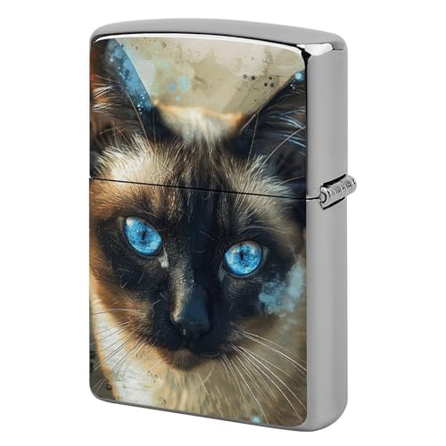 Funda para encendedor diseño Siamese Cat Art miniatura 1