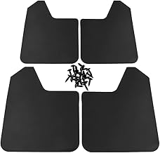 4PCS Universal Car Mud Flaps, Flexible Bendable Splash Guards with Fastener Rivet Clips – Front & Rear Mudguard Accessories for Pickup, SUV, Truck