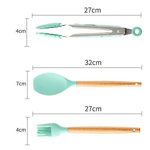 Set di Strumenti da Cucina Pinze per tornitura in Silicone Premium Spatola Cucchiaio da zuppa Pala Antiaderente Pennello per Olio Attrezzo da Cucina