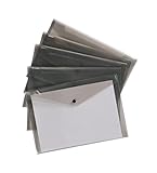 5 Star 415488 - Sobre tipo cartera A4, polipropileno, color humo translúcido [Pack de 5 unidades]