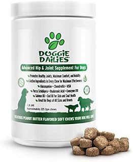 Doggie Dailies Glucosamine for Dogs, 225 Soft Chews, Advanced Hip and Joint Supplement