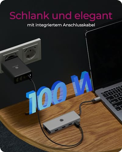 Icy Box Stazione Di Ancoraggio USB-C (9-In-1) Per 2 Monitor (2X Hdmi), 4K 60Hz, Hub Usb 3.0 A 3 Porte, Alimentazione Da 100 W, Ethernet Gigabit, IB-DK4012-CPD - 3