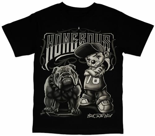 T-shirt HomeBack in The Hood noir pour homme avec finitions haut de gamme