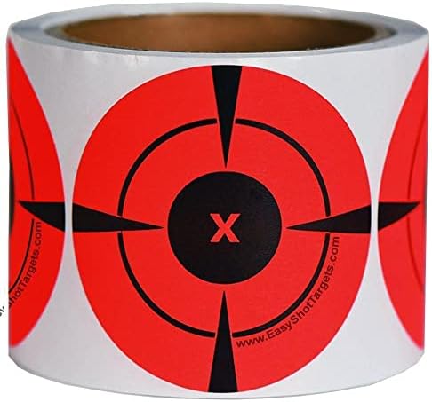 EasyShot 3-inch Red Shooting Target Stickers-Adhesive Gun Targets for Shooting-Shooting Targets for Rifle, Pistol, Air Pellet, Airsoft Guns-Round Sticker BB Targets for Range Practice (250 pcs)
