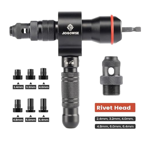 JIOGOWISE 2-in-1 Design Cordless Rivet Gun Adapter and Rivet Nut Adapter,Electric Drill Tools Accessory Kit with Carry Case,7 Metric Mandrels M3 to M12, 6 Rivet Heads 2.4mm to 6.4mm by JIOGOWISE - Image 9