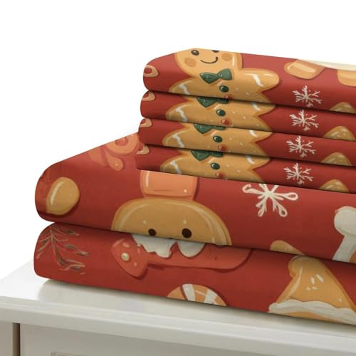 Biscuits de Noël parure de lit microfibre 140x200 pour chambre d'ado festive