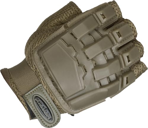 Evike Airsoft - Matrix Half Finger Rubber-Shell Tactical Gloves (Color: Tan/XL/XXL)