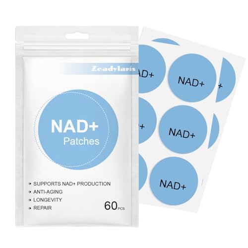 Vexarabug NAD+Patches 60 Count for Women & Men Vegan for Energy & Healthy Aging | with CoQ10 & Nicotinamide | Comfortable All-Day Wear Wellness Support (60)