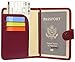 ZOPPEN Passport and Vaccine Card Holder Combo, Passport Holder with Vaccine Card Slot, Passport Wallet Cover Travel Essentials Document Organizer, Rfid Blocking Travel Wallet Womens, Wine Red