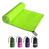 Sportheld® MIKRO-Faser Sport Hand-Tuch | Hell-Grün | 80 x 160cm | Groß | Micro-Faser - leicht, saugfähig | inkl ...