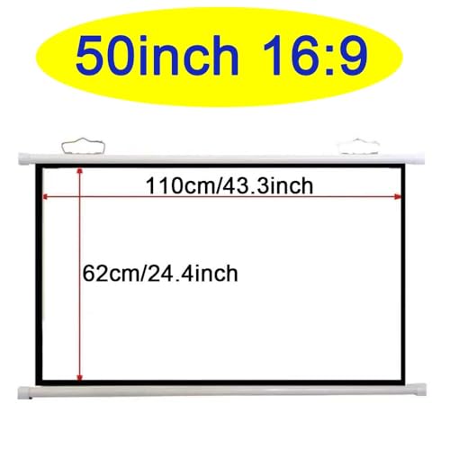 Pantalla manual proyector 50 pulg 16:9 para cine en casa miniatura 7