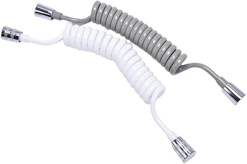 FACAIIO Flexibler Feder-Brauseschlauch, einziehbare PU-Metall-Wasserleitung für 