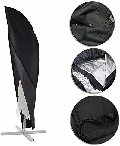 F Fellie Cover Patio Offset Umbrella Cover, Durable Outdoor Cantilevered Umbrella Cover Waterproof with Zip - 104" High x 39" Diameter