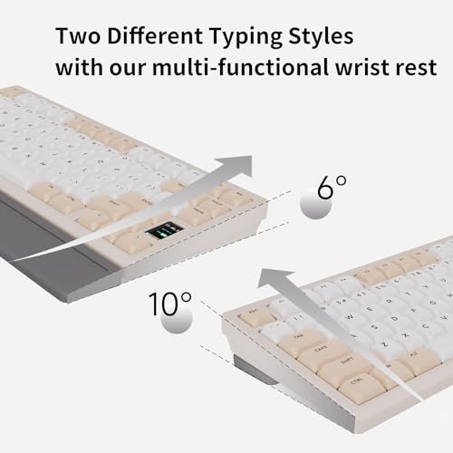 Image of OOCTPK Mechanical Keyboard, Chilkey ND75 LP Wireless Gaming Keyboard with LCD Screen, Bluetooth 5.3 /2.4G /USB-C, Hot Swappable Per-Key RGB Custom, Thin Front, Wrist Rest, Full-Aluminum, PC /Mac Support