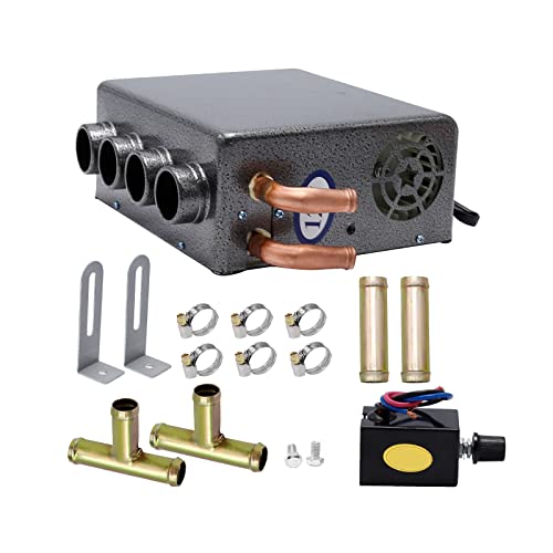 Saihisday 12V Car Auxiliary Heater, 4 Ports Universal Underdash Compact Auxiliary Heater, Winter Automotive Air Conditioner For Heating&Defrosting #TOP4