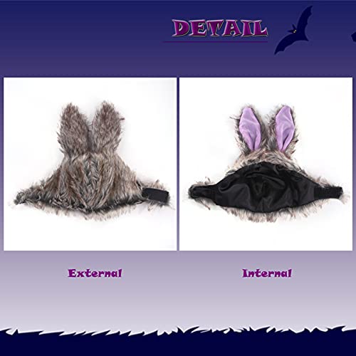 Seis Halloween Bunny Ear Cat Hat Funny Pet Cap Cute Rabbit Dog Headwear Easter Plush Costume For Cats Small Dogs (Gray) #TOP2