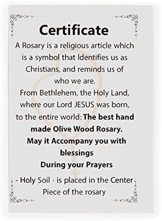 Authentic Olive Wood Rosary Handcrafted in Bethlehem | Wooden Beads Necklace with Silver Crucifix and Virgin Mary Pendant | Sustainably Made in the Holy Lands | Catholic Prayer Beads Gift
