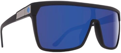 Spy Flynn - Gafas de sol suaves color negro mate con lentes Happy Blue Spectra, Negro mate suave