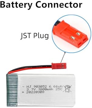 3.7V 1800mah Lipo バッテリー JST プラグ 25C RC クワッドコプター ドローン バッテリー 2 パック 3.7V バッテリー充電器付き