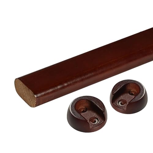 YXXSDP Tubo Asta Barra Appendiabiti Bastoni per Armadio in Legno per Appendere i Vestiti, Appendiabiti per Lavanderia, Robusto e Durevole, in Legno massello lucidato(Dark Walnut,28in/70cm)