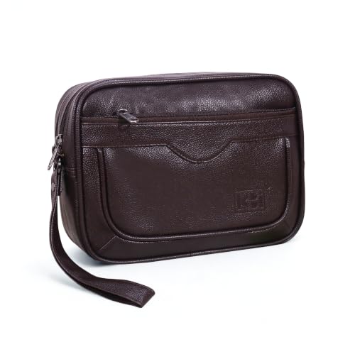 Image of kbi Mens Cash Bag Pouch Money Carrying Handling Luggage Multipurpose Travel Pouch vegan Leathe