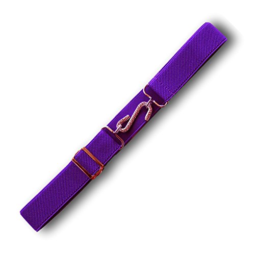 Ceinture elastique traditionnelle avec boucle serpent en metal retro