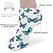 4TH N Women's 5-Pairs Casual Fashion Elastic Ankle Socks, Outdoor Sports Low Cut Sock for Office, Home, Daily Essentials (Blue Butterfly)