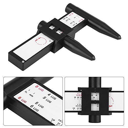 PCD Gauge, Wheel Bolt Pattern Measuring Tool, Wheel Rim Gauge, Car Wheels Rim Bolt Pattern Measuring Gauge Tool PCD Ruler Sliding Caliper for 4 5 6 8 Holes
