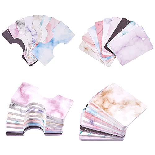 BEEFLYING 170 Stück 17 Stile Schmuck Display Karten Set Marmormuster Halsketten Kartenhalter für Ohrringe Schmuck Display Aufbewahrung Cover