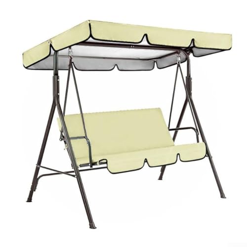 Ensemble de rechange pour balancelle de jardin avec auvent et 3 housses de siège, fabriqué à partir de tissu Oxford imperméable, convient pour les balançoires d'extérieur sur pied (beige)