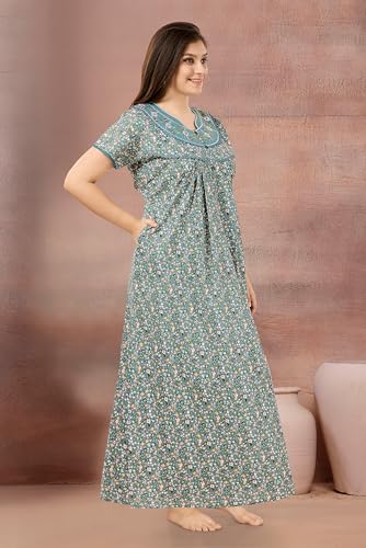 Image of Soulemo Women Cotton Floor Length Nighty 1648
