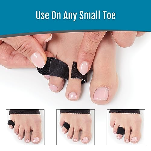 BioSkin Hammer Toe Straightener - Patented Toe Corrector for Women & Men, Corrector for Crooked or Curled Toes, Dorsal Drift, Floating Toes, Foot Pain Relief, 1 Compression Foot Wrap & 2 Toe Straps