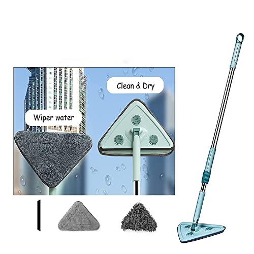 Image of Rotatable Triangle Mop with Long Handle, Microfiber Flat Floor Mop Rotatable Brush (Multicolor)