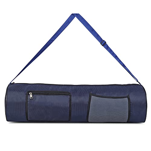 Image of Prarabdh Yoga Mat Bag Cover only with Pocket & Mobile Pouch Large Size for Women Mens (Navy Blue)